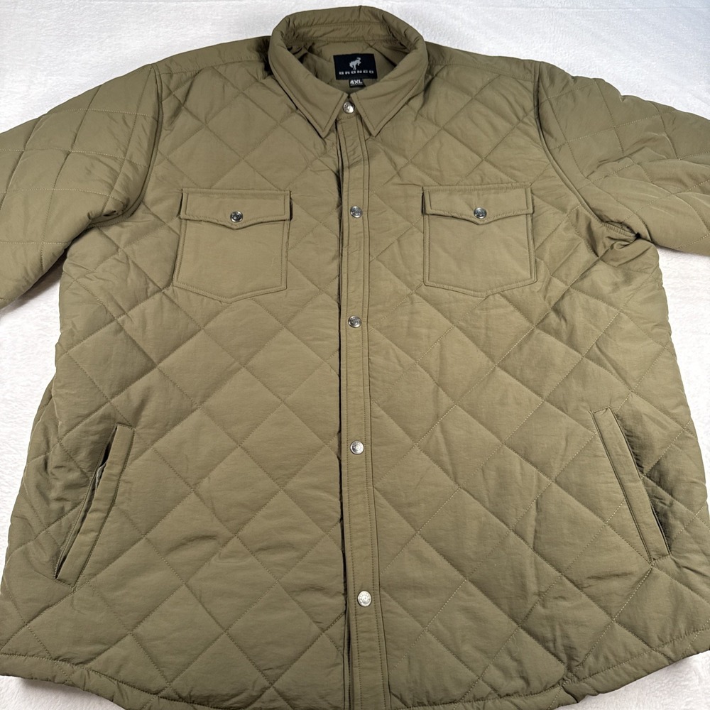 Ford Bronco Men's Green Quilted Outdoor Jacket Size 4XL Excellent Condition